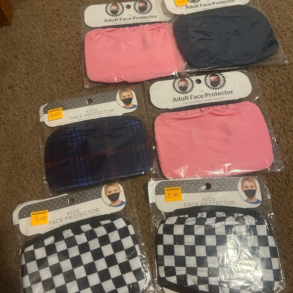 NEW Kids & adult face  Protector mask Set - Pink, Navy, Plaid, Checkered - Picture 1 of 1